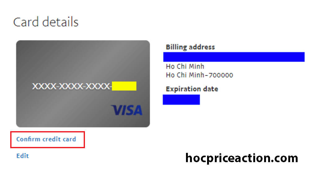 liên kết thẻ tín dụng với tài khoản paypal