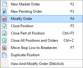 Modify order trong FT5